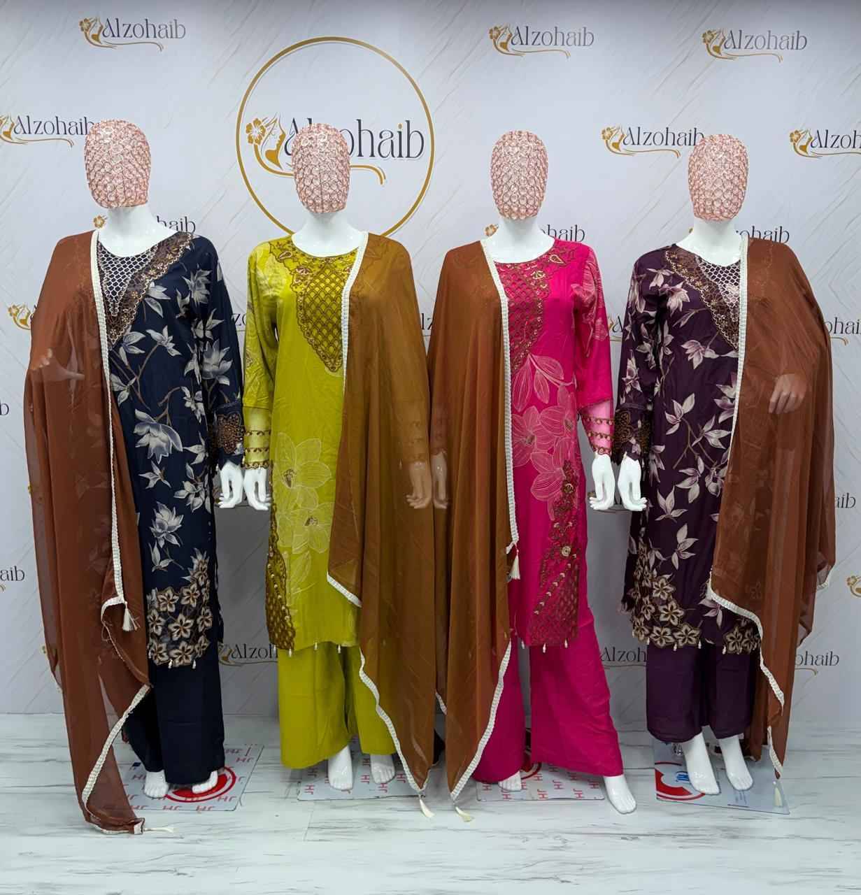 Alzohaib Vol 2 Pakistani Suits By Fashid Stylish Beautiful Colourful Printed & Embroidered Party Wear & Occasional Wear Pure cotton Dresses At Wholesale Price
